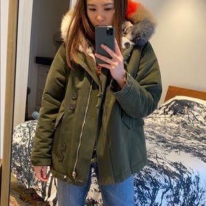 Maje reversible fur parka